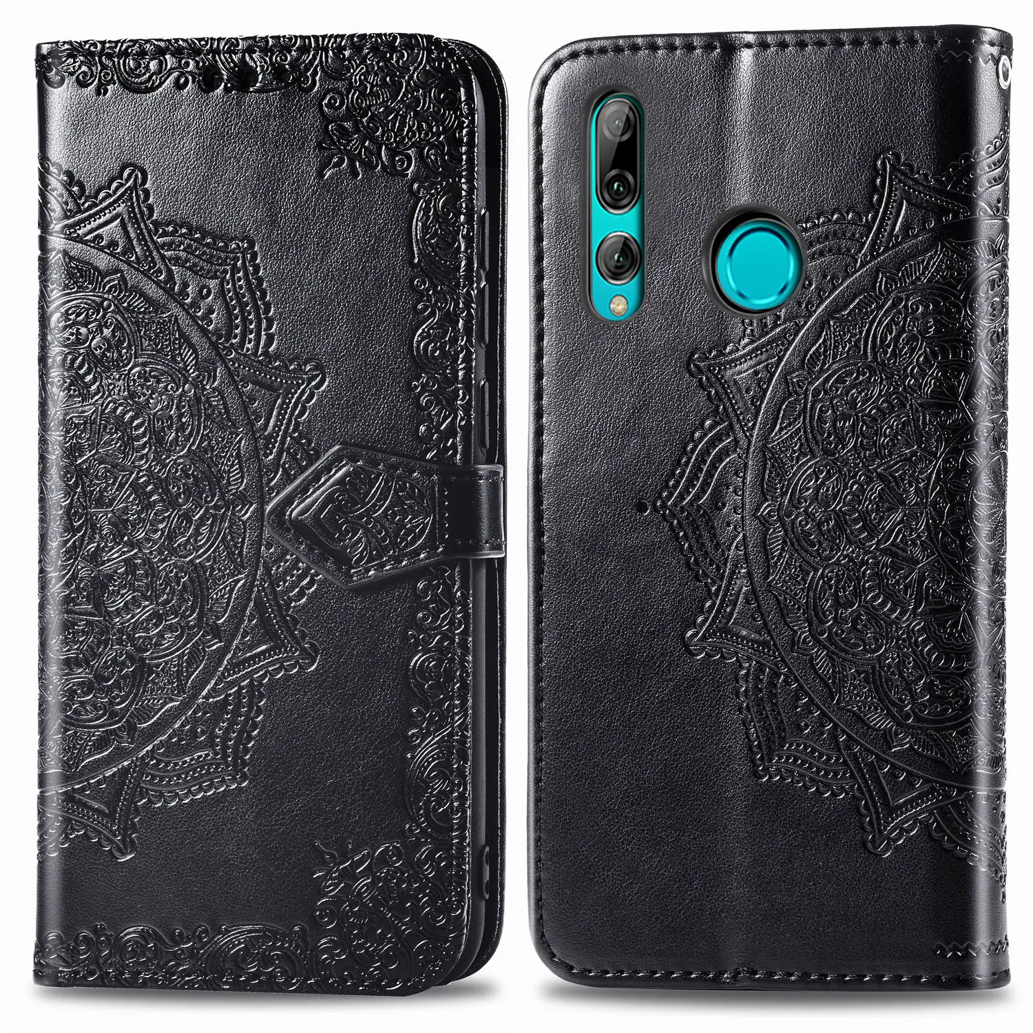 Кожаный чехол для huawei P Smart Z Flowers, чехол-книжка для huawei P Smart Plus, чехол-кошелек с цветочным рисунком, Чехол для карт
