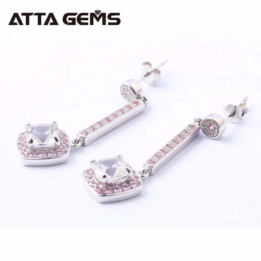 Серьги капельки из стерлингового серебра с белым сапфиром Для Женщин Модные