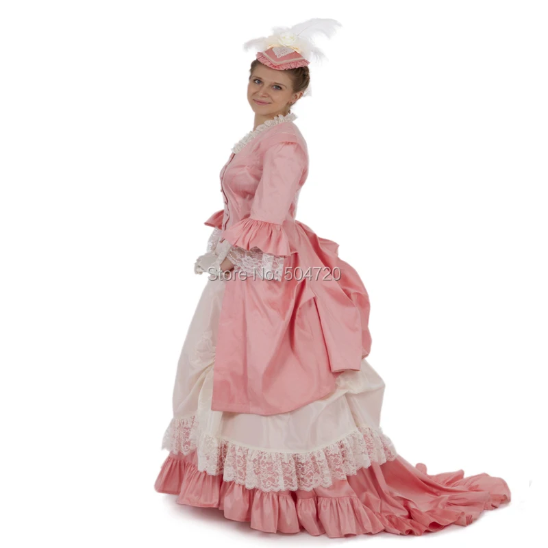Классические! винтажные костюмы розовые викторианские платья Eras Regency Renaissance