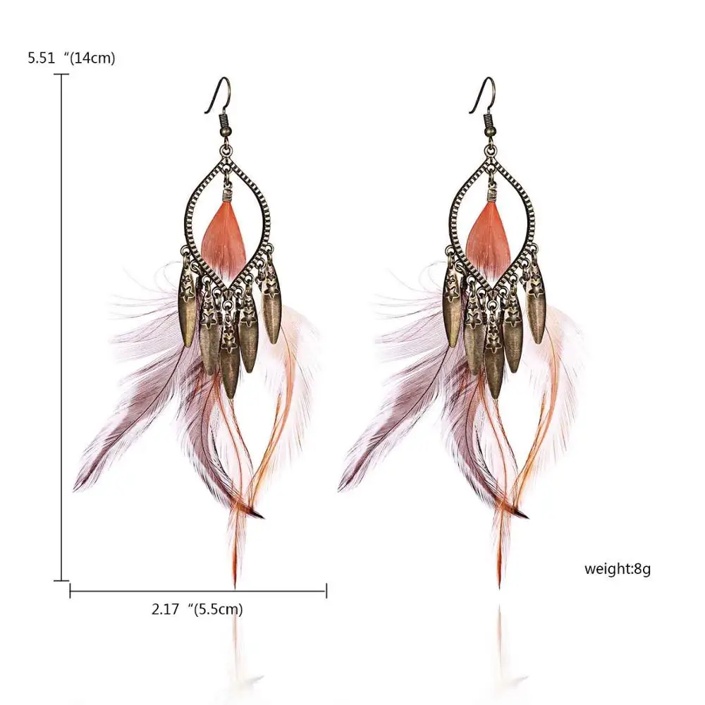 5 Rinhoo Bohemian Ethnic Long Statement Colorful Tassel Drop Earrings Boho Beads Fringe Earrings Women Fashion Dangle Earring - Окраска металла: 5