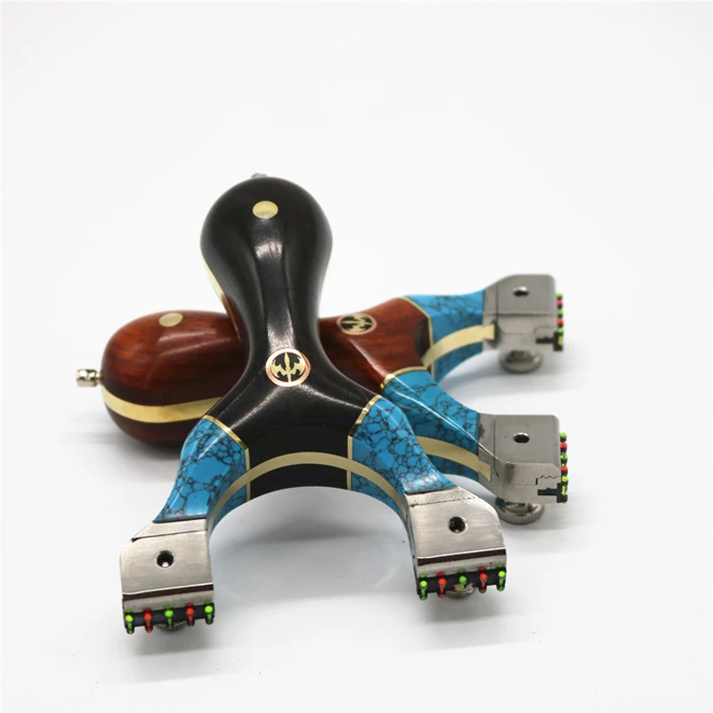 Рогатка из нержавеющей стали с резиновыми лентами и точкой зрения катапульта