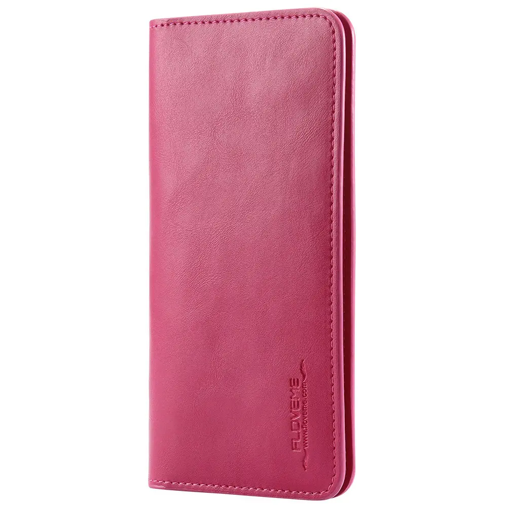 Hot Pink Floveme кожаный бумажник чехол для Samsung Galaxy Note 8 S8 S8 plus S7 S6 edge 5.5 дюймов Чехлы для Iphone X 8 7 6 6 S Plus телефон Сумки чехол на айфон 6 7 6s Plus 5 чехол для теле Сумка для мобильного телефона - Цвет: Hot Pink