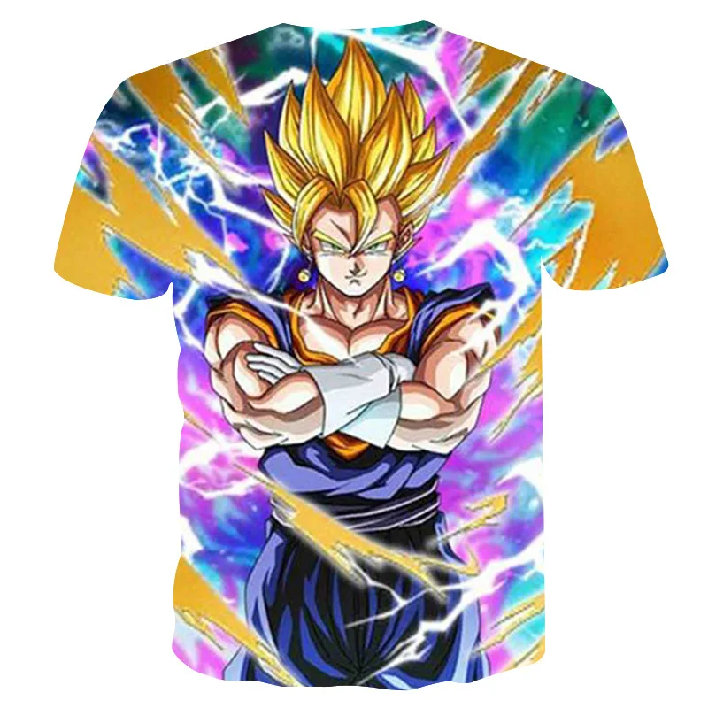 Супер Saiyan 3D футболка аниме Dragon Ball Z Goku летние модные футболки для мужчин/мальчиков мастер Вегета печати одежда мультфильм футболка