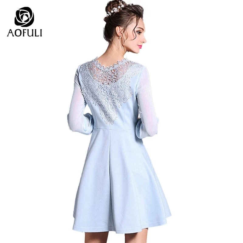 L/XL/5XL Брендовое женское кружевное платье с вышивкой Короткие осенние платья а