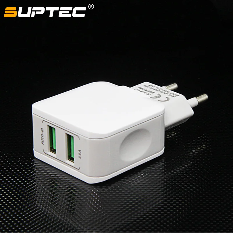 SUPTEC 5V 2.4A Dual USB Автомобильное зарядное устройство мобильный телефон для розеток