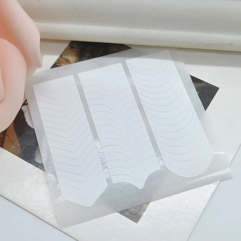 3pcs/set DIY French Manicure Nail Art Decorations Round Form Fringe Guides Sticker Stencil High Quality | Красота и здоровье