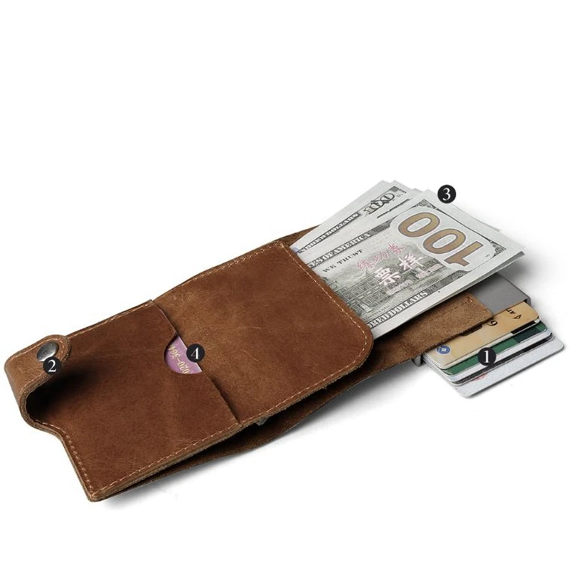 Новый брендовый мини кошелек из натуральной кожи с защитой от радиочастотной