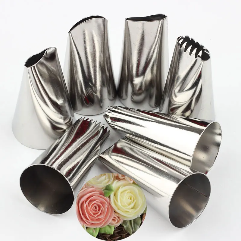 7 шт./компл. Набор насадок для украшения торта кремом из нержавеющей стали