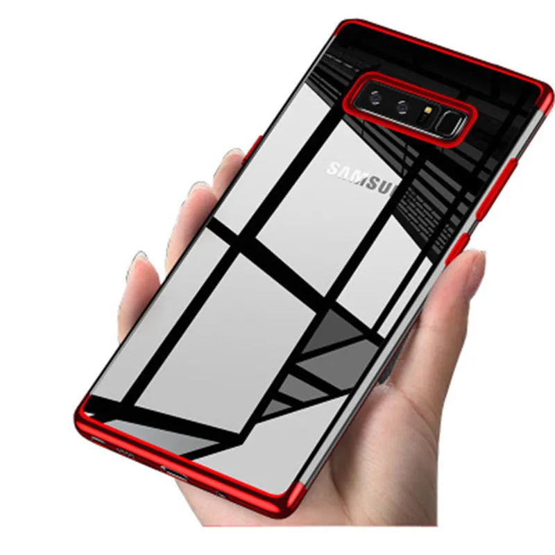 Прозрачный чехол для Samsung Galaxy A7 2018 A750 A8 A6 Plus мягкий из ТПУ с рамкой и покрытием J4 J6 J8