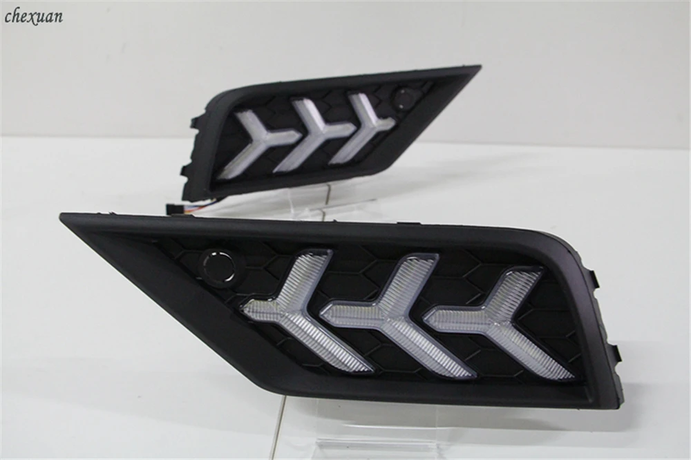 CSCSNL 2 шт. для VW Volkswagen Tiguan 2017 2018 2019 12V ABS светодиодный DRL Дневной светильник с желтым