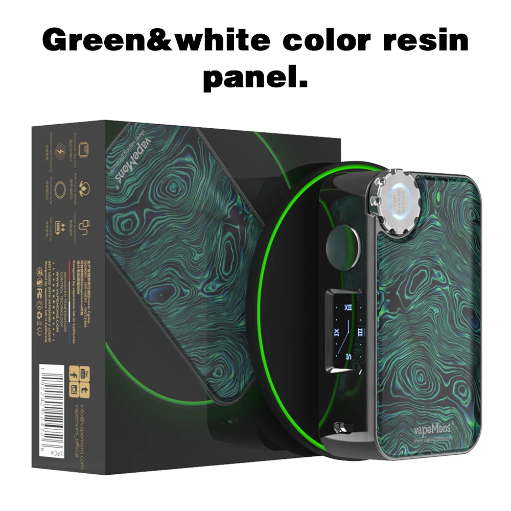 Коробка мод Vapemons коробка передач 222 Вт TC беспроводной заряд OLED экран 510 резьба