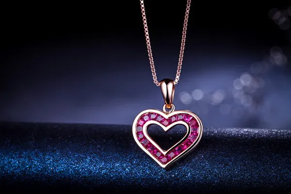 ZOCAI в форме сердца 1 0 CT сертифицированные подлинные рубиновые колье из розового