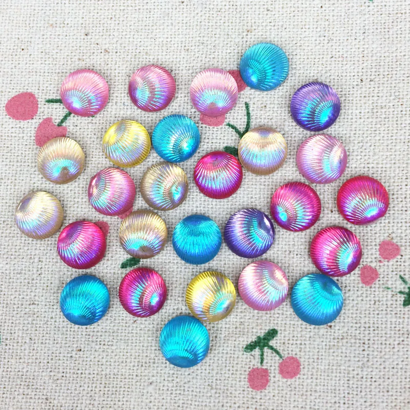 100 шт. смешанные цвета плоская задняя часть кабошон каваи декоративная раковина