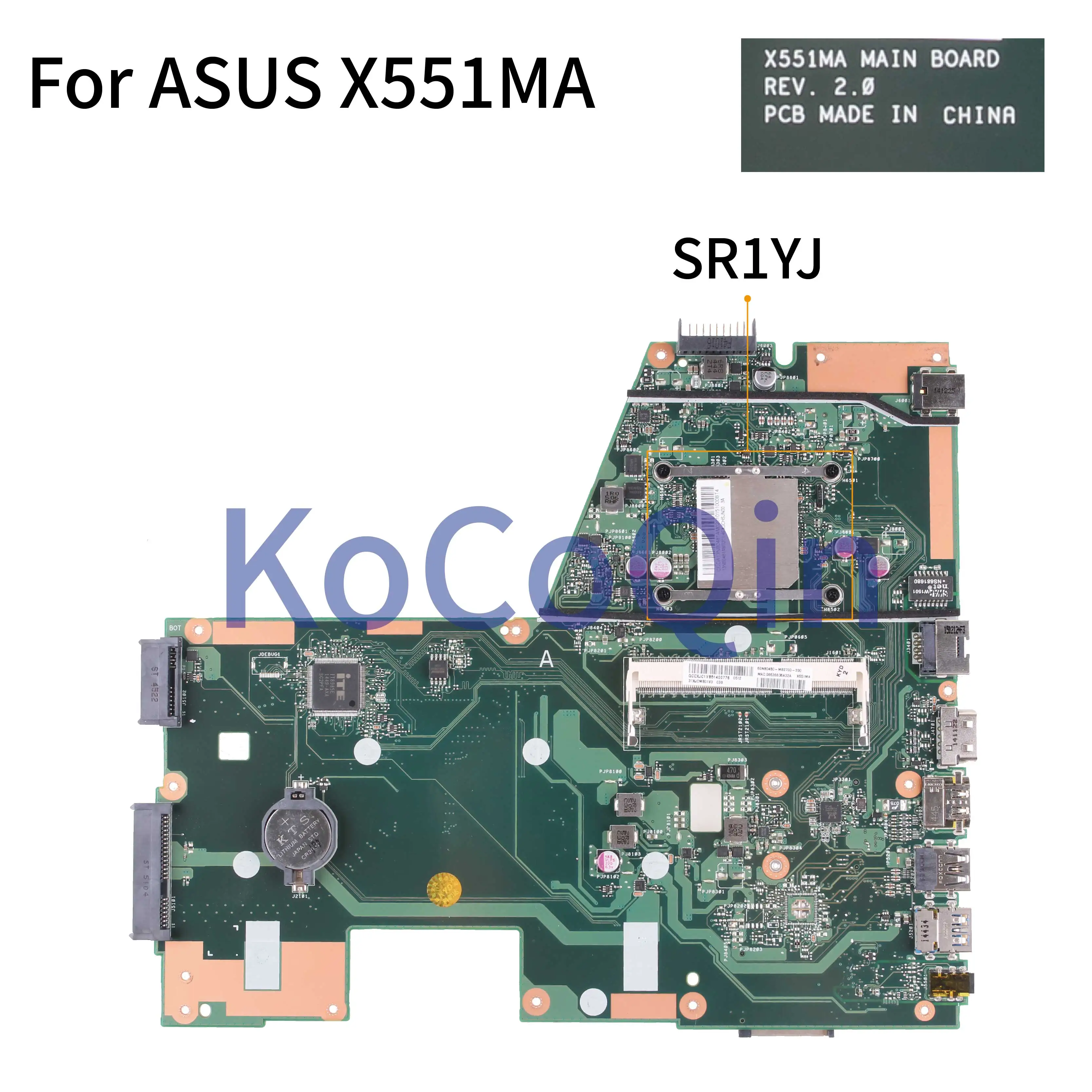 Материнская плата KoCoQin для ноутбука ASUS D550M F551M X551MA материнская REV.2.0