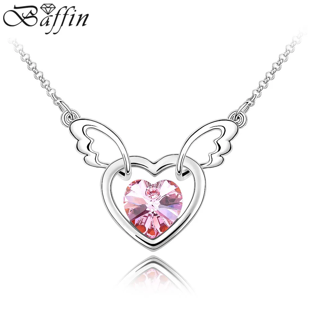 Подвеска в виде крыла ангела для рождественского подарка ожерелье с кристаллами