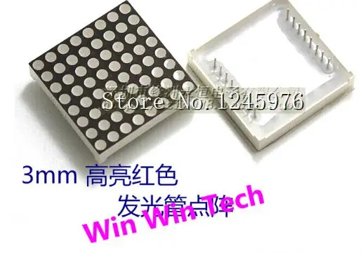 Бесплатная доставка 100 шт. 8 светодиодный светодиодная точечная матрица 1088AS 3 мм