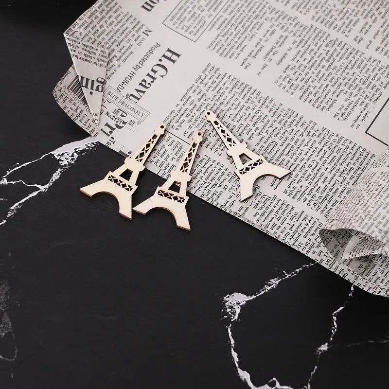25 шт. лазерная резка древесины украшение из дерева для Эйфелева башня Форма крафт