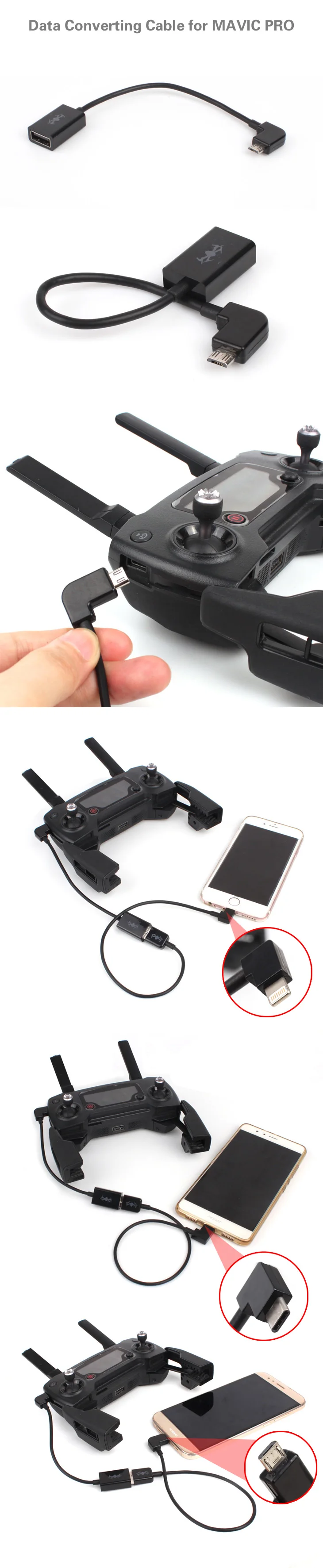 1 шт. DJI Mavic Pro RC передатчик для монитора кабель USB адаптер конвертер для iPhone Android устройства