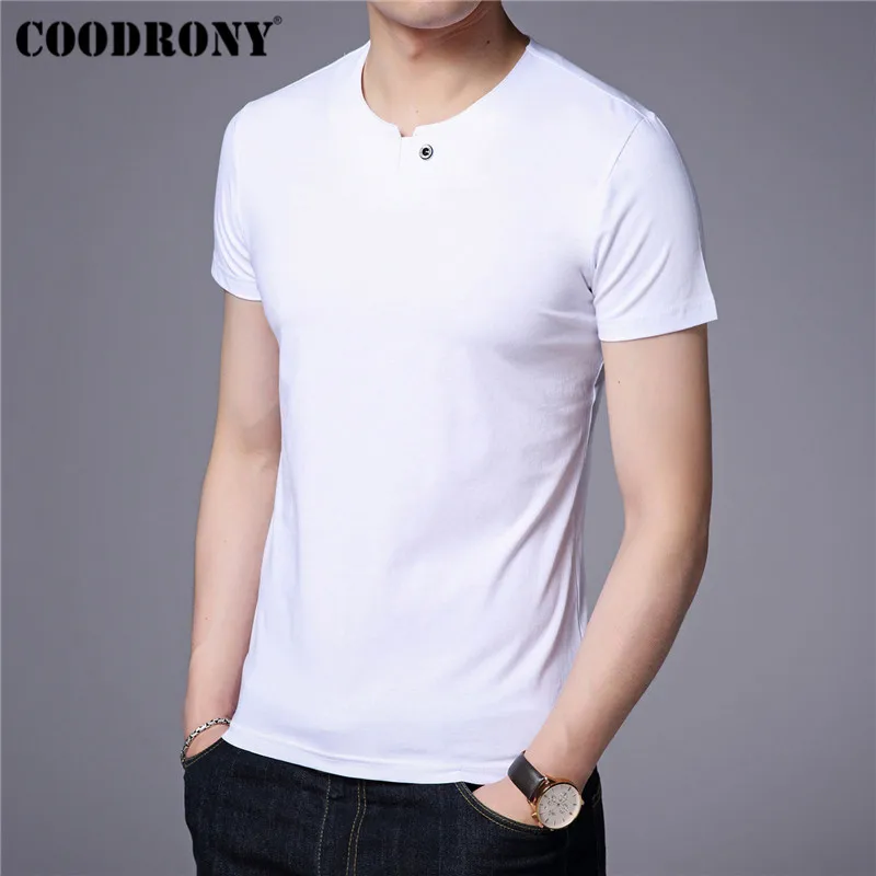 COODRONY, хлопковая футболка с коротким рукавом, Мужская Уличная мода, универсальная футболка, лето, Новое поступление, Повседневная футболка для мужчин S95091