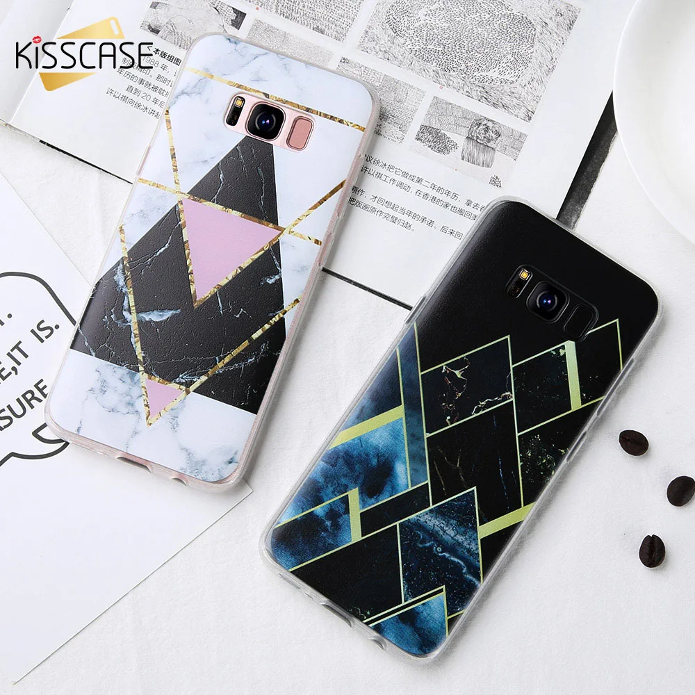Чехол KISSCASE с геометрическим мрамором для Samsung Galaxy S9 S8 Plus Note мягкий TPU чехол