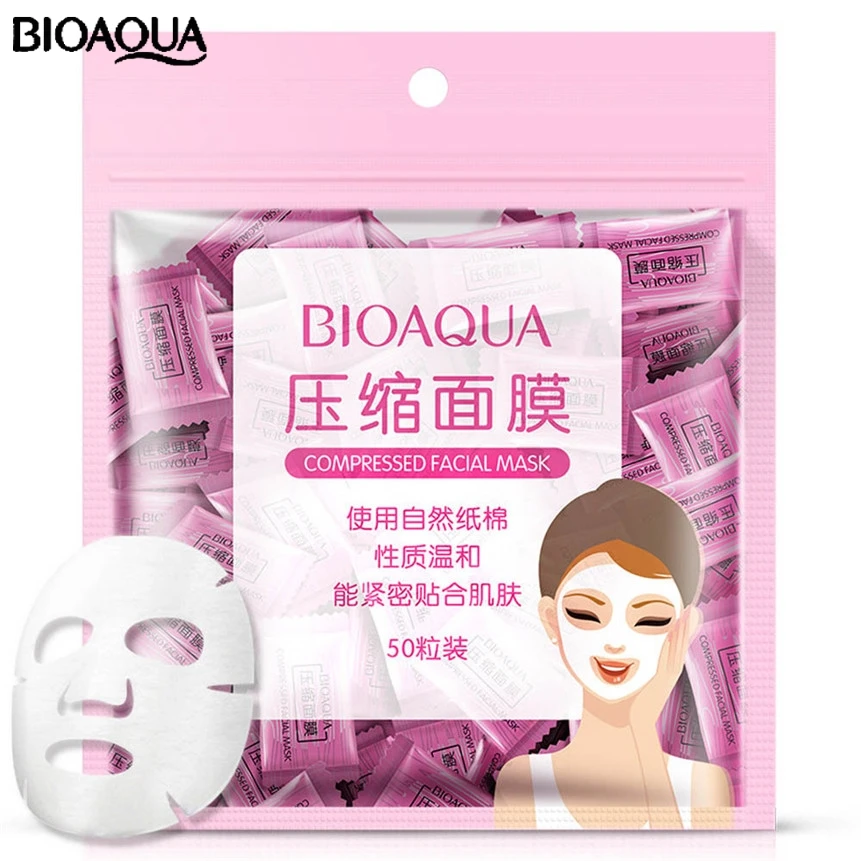 BIOAQUA 50 шт. DIY сухая маска сжатая бумага уход за кожей лица маски для лица 170721 Прямая поставка