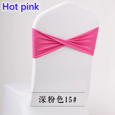 Ярко розовый цвет спандекс створки для стульев ленты свадебных спандекса лайкры