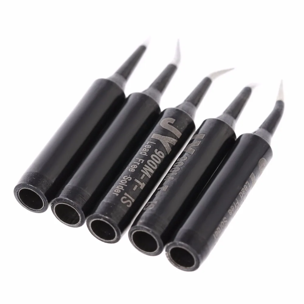 

5Pcs 900M-T-1C Copper Replacement Bevel Style Soldering Iron Tip Lead-free For Hakko 936 6 Pattern