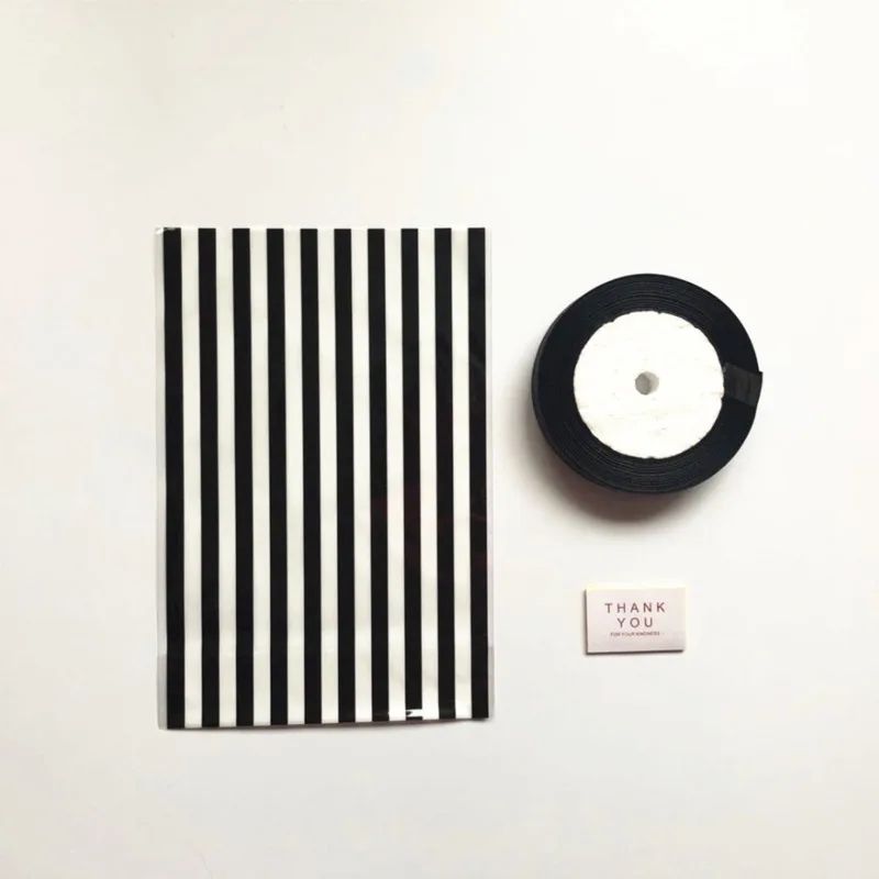 50pcs Black White Striped Candy Bag Wedding Decoration Birthday Cookie Bags Box Favors Baby Shower Bridal Party Gift | Дом и сад