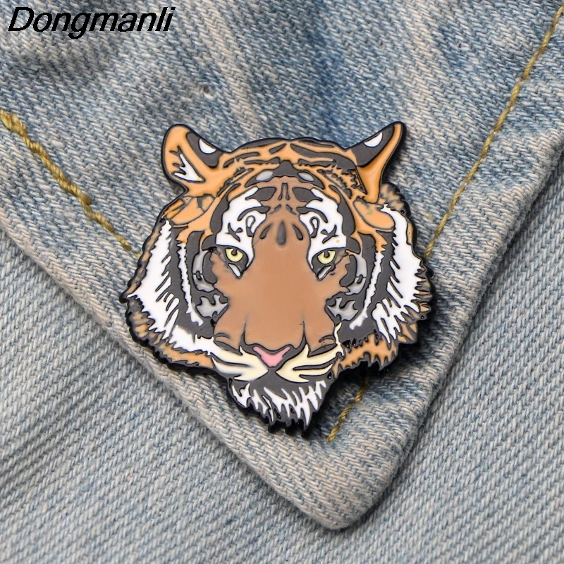 P3605 Dongmanli животные, тигр, Лев, медведь, металлические эмалированные булавки и броши для женщин, модные нагрудные булавки, рюкзак, сумки, значок, крутые подарки