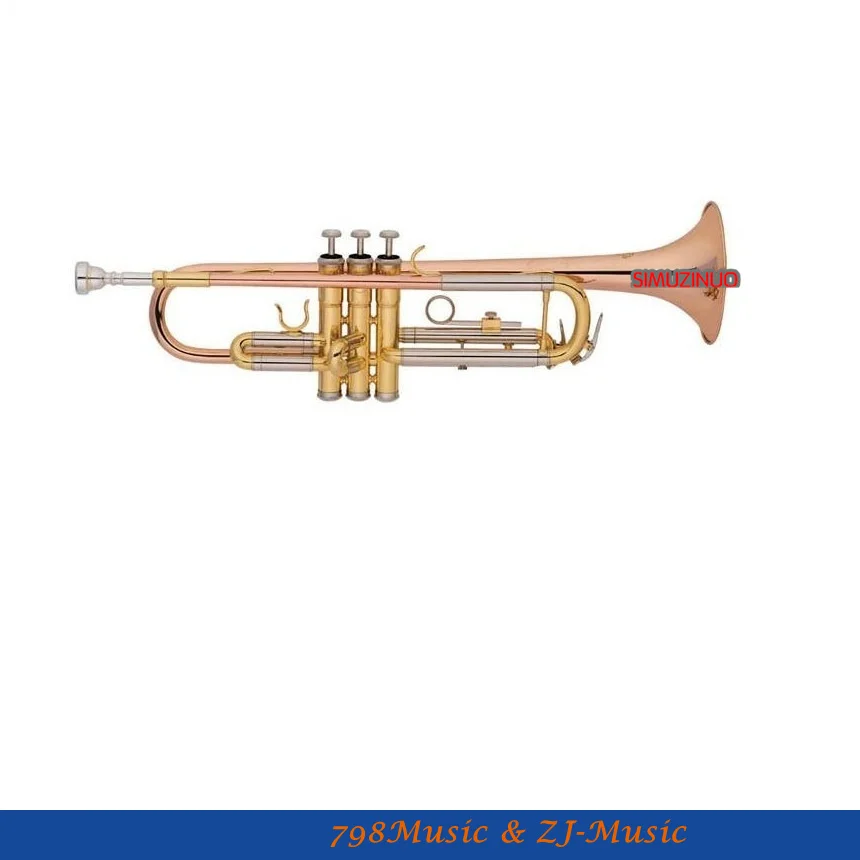 

New Rose Brass Bb Key Trumpet Monel Piston Horn With Case