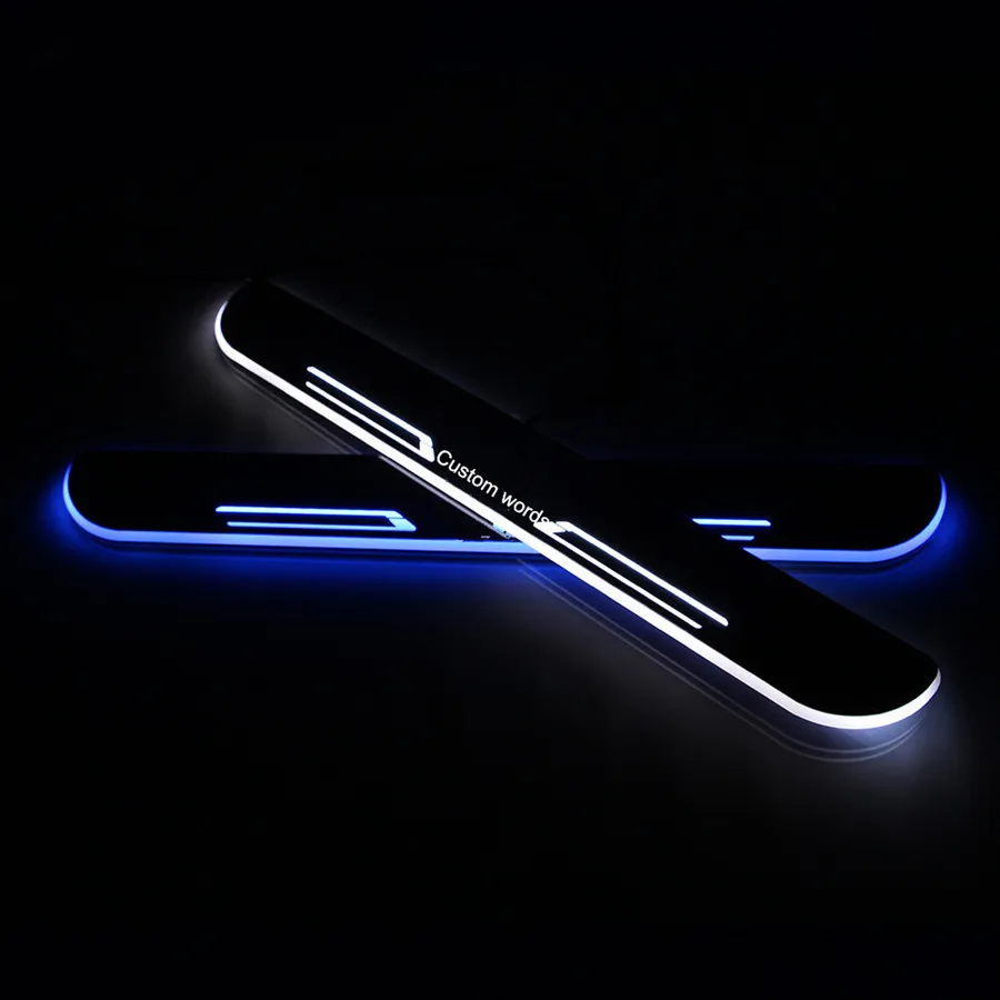 custom made birthday day special gift car styling moving acrylic LED scuff plate door sill covers for toyota innova | Автомобили и