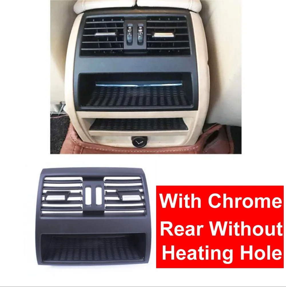 LHD Left Hand Drive Rear NO Heating Hole Row Wind Air Conditioning Vent Grill Outlet Panel Chrome Plate For BMW 5 Series F10 F18