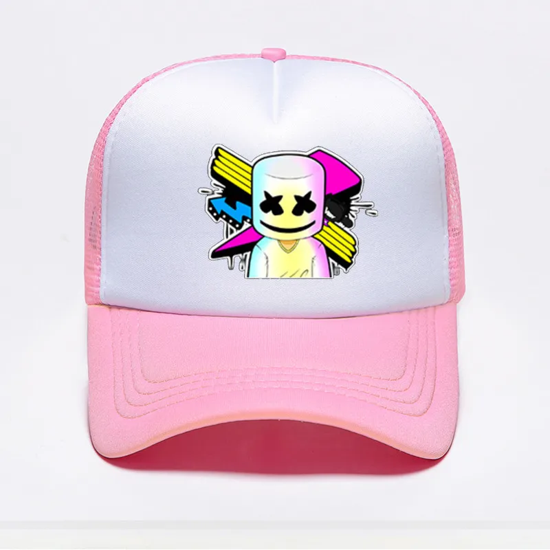 Color 4 Мода Красочные Marshmello бейсбольная кепка с принтом Для женщин Для мужчин панк Кепка в стиле хип-хоп летние дышащие Регулируемый ошейник для собак Кепки дропшиппинг - Цвет: Color 4