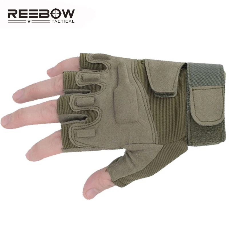 Мужские перчатки без пальцев REEBOW тактические для езды на велосипеде мотоцикле