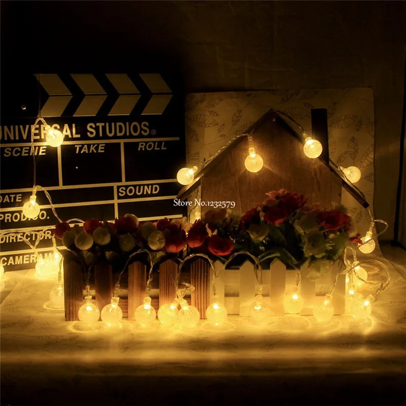 Гирлянда с 20 светодиодными хрустальными шариками 2 м|fairy lights|battery fairy lightsball string lamps |