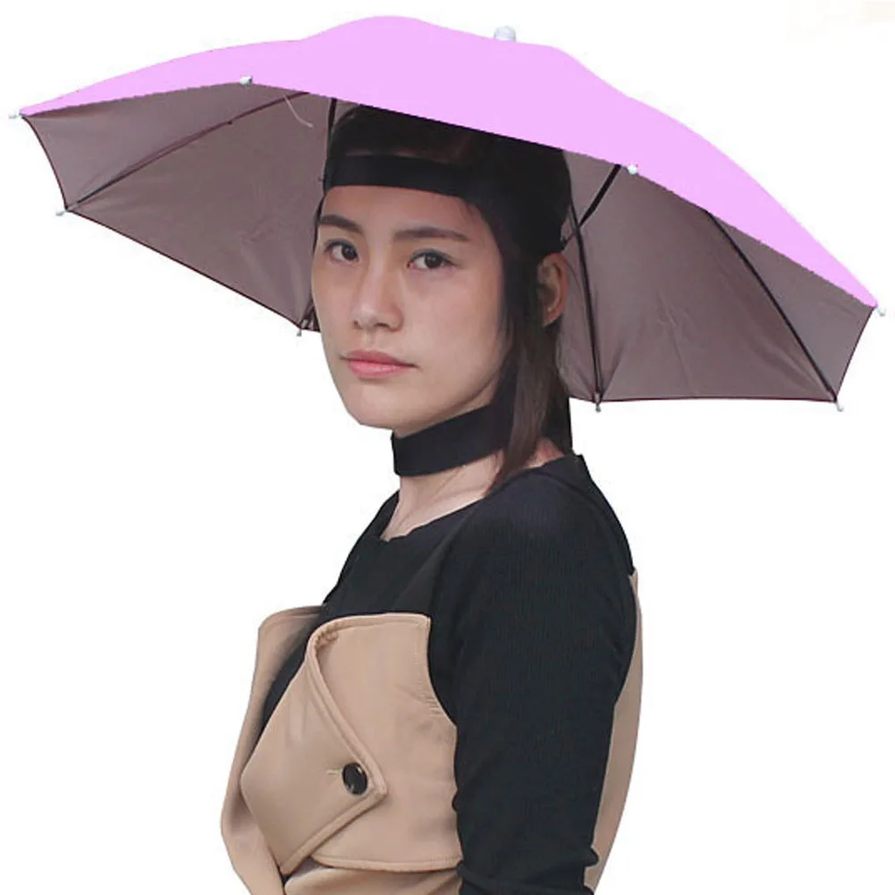 Головной убор складной зонт от дождя и солнца для взрослых головной рыбалки дома