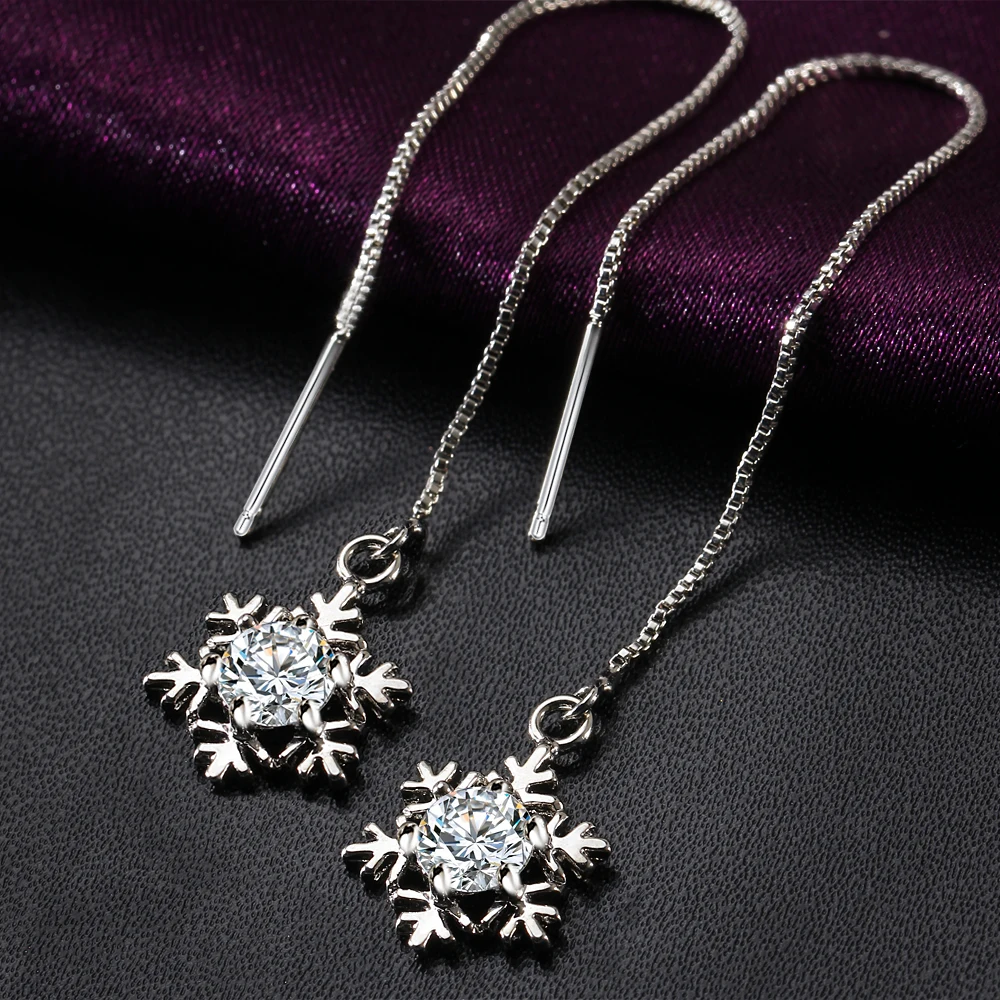 Женские длинные серьги подвески IF ME вечерние со снежинками и пауками свадебные