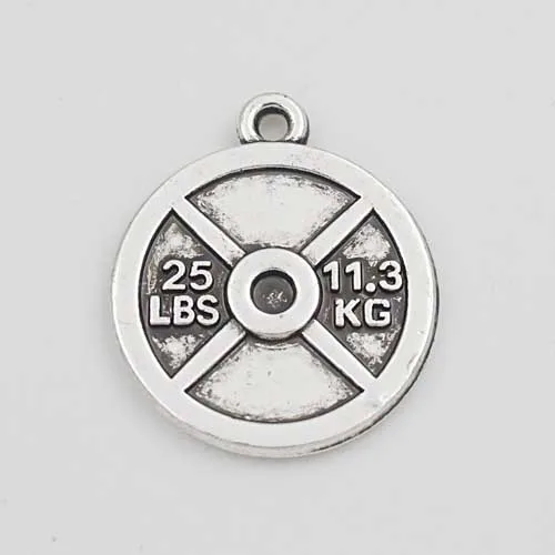 Винтажные Подвески RAINXTAR из сплава для фитнеса гантели Спортивные 25 фунтов 11 3 кг 50