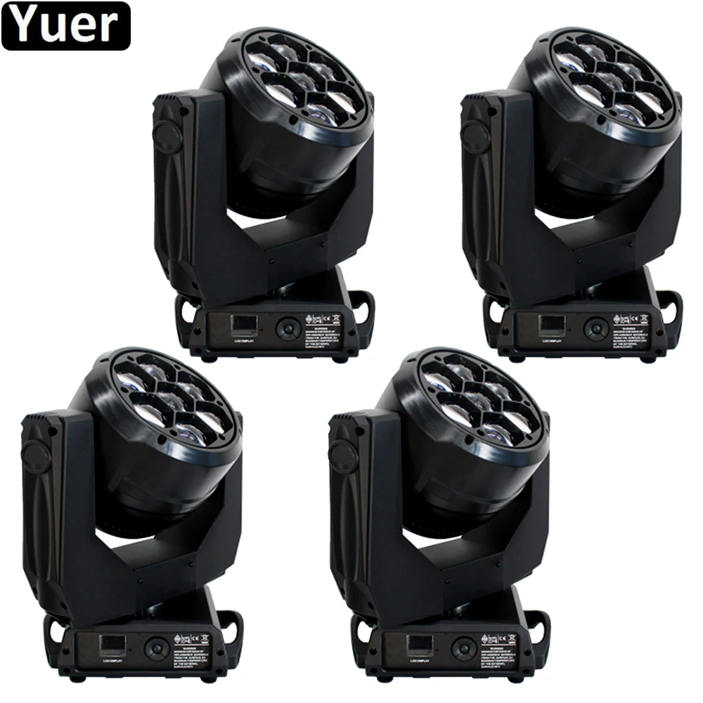 Kopen 4 Stks/partij Music Stage Verlichting 7X40W Big-Eye Led Rgbw 4IN1 Zoom Moving Head Licht Wassen Beam Dj Licht DMX512 Geluid Party Lichten