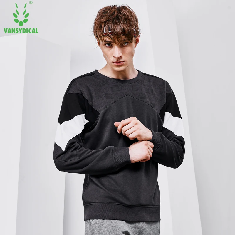 Vansydical осенне-зимние спортивные топы для фитнеса и бега мужские хлопковые