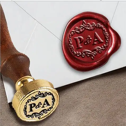 Индивидуальная монограмма 2-начальная индивидуальная восковая печать 1 &quotDie-# 369B