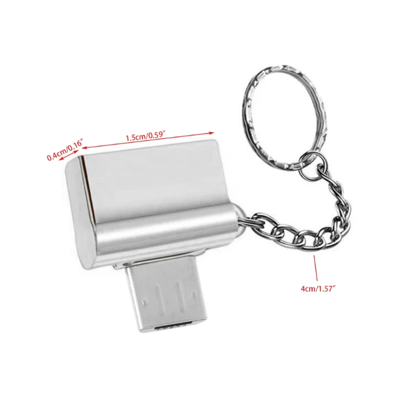 Металлический Micro USB Мужской OTG к USB 2,0 A Женский адаптер конвертер данных с брелоком