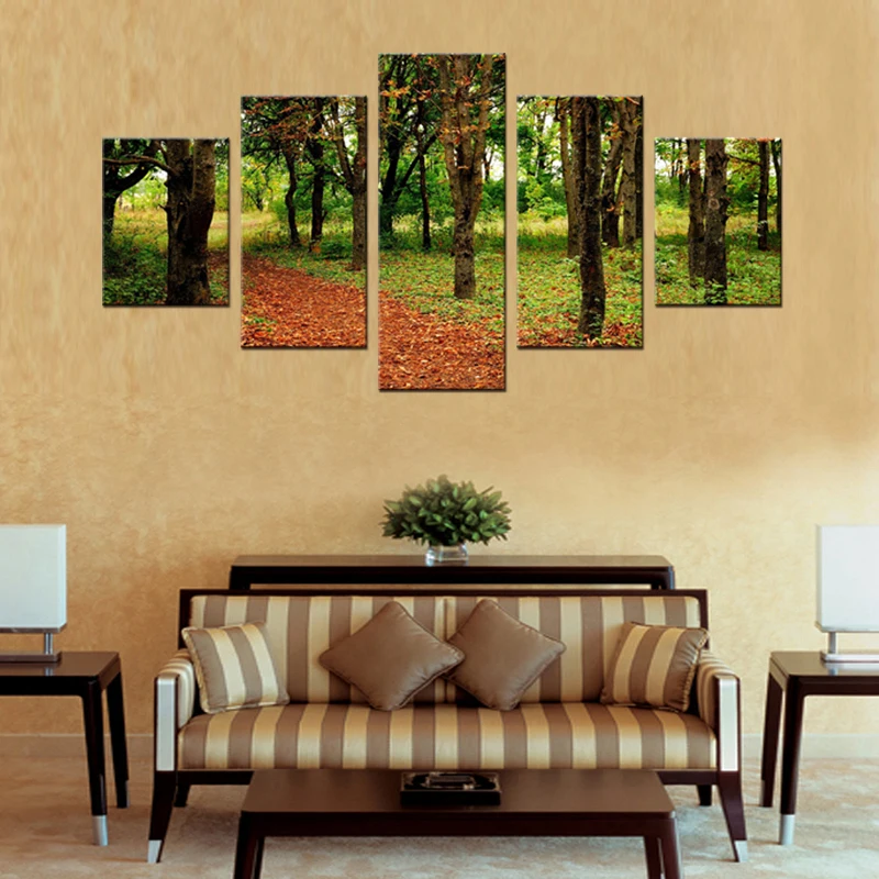 5 шт./компл. лес дорога пейзаж стены искусства для декора украшение дома Картина