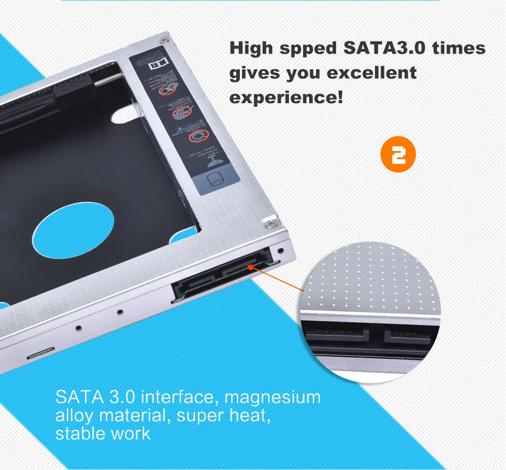 TISHRIC для ноутбука CD DVD привод ODD 2nd HDD Caddy 9,5 мм SATA для 2,5 SSD чехол HDD корпус Optibay со светодиодный индикатором