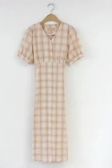 pink Милые длинные платья,, женская летняя рубашка с коротким рукавом, для праздников, свиданий, трапециевидный дизайн, с бантом на спине, Рубашка-Платье на пуговицах, хлопок, 6102 - Цвет: pink