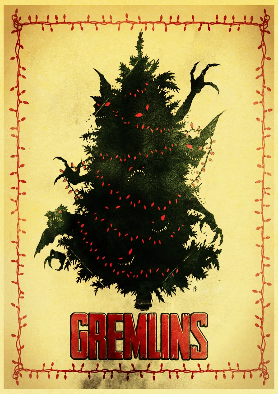 Классический фильм триллер Gremlins Ретро плакат хороший отпечатанный Домашний номер настенная декоративная живопись наклейка