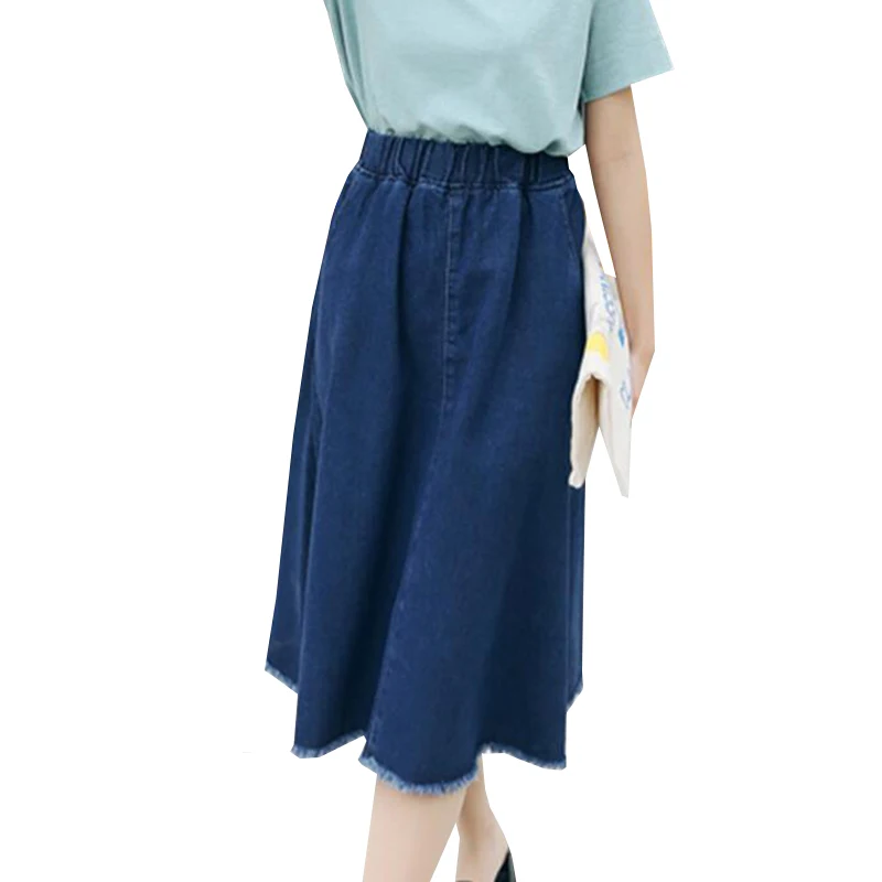 Женская джинсовая юбка с завышенной талией Повседневная Длинная облегающая