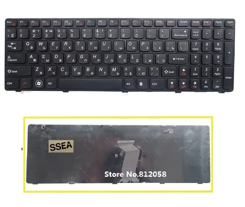 

SSEA New laptop RU Keyboard for Lenovo G580 G585 G585A Z580 V580 V580C V580A Z580A G580AH G580G Russian Keyboard black