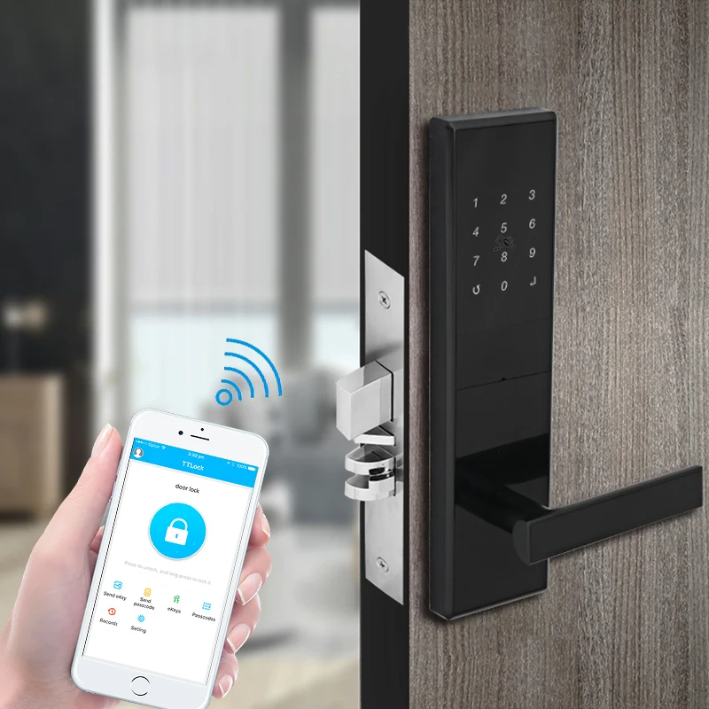 

Wifi TTLock приложение электронный дверной замок Bluetooth управление телефоном США цилиндр сенсорная клавиатура пароль смарт-карта цифровые замки YOHEEN