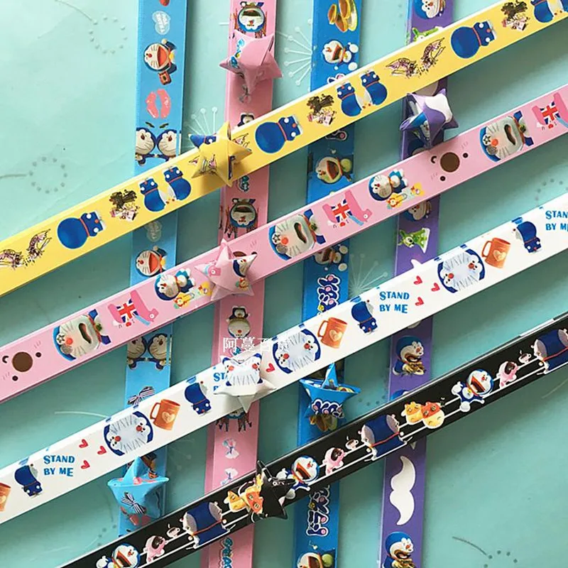 48 шт Doraemon Рюш Бумага кошка Lucky Star со звездно полосатым популярная модель высокого